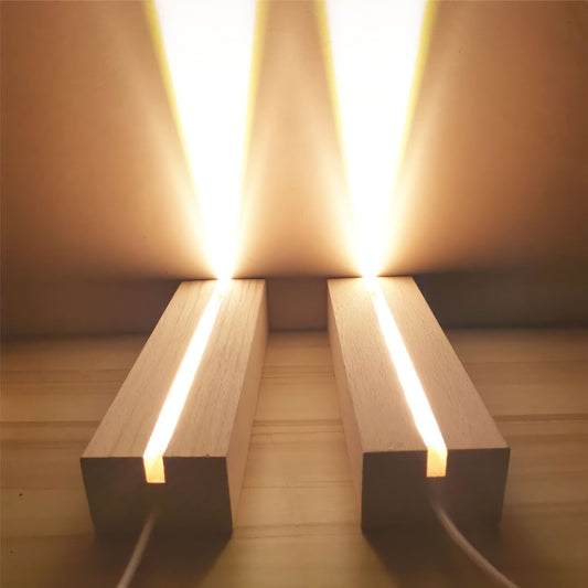 Drewniana podstawka + LED - Adamell.pl