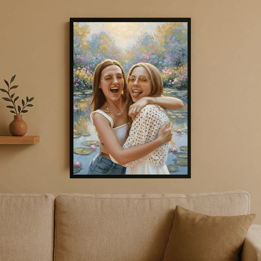 Dwie najlepsze przyjaciółki - portret na plakacie dla przyjaciółki - Emmygift.pl