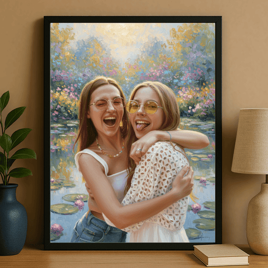 Dwie najlepsze przyjaciółki - portret na plakacie dla przyjaciółki - Emmygift.pl