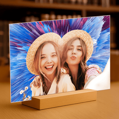 Dwie przyjaciółki - portret na szkle akrylowym dla przyjaciółki - Emmygift.pl