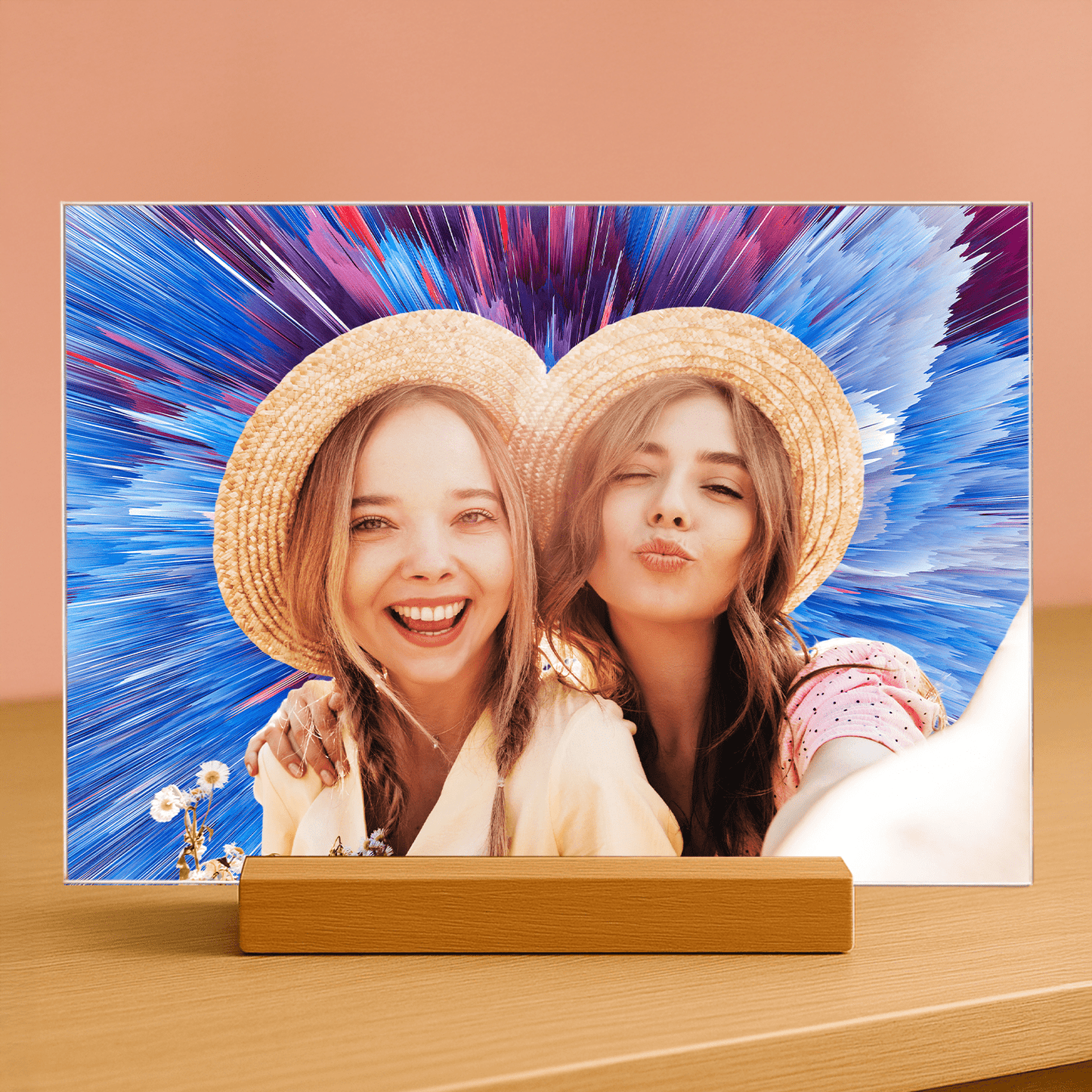 Dwie przyjaciółki - portret na szkle akrylowym dla przyjaciółki - Emmygift.pl
