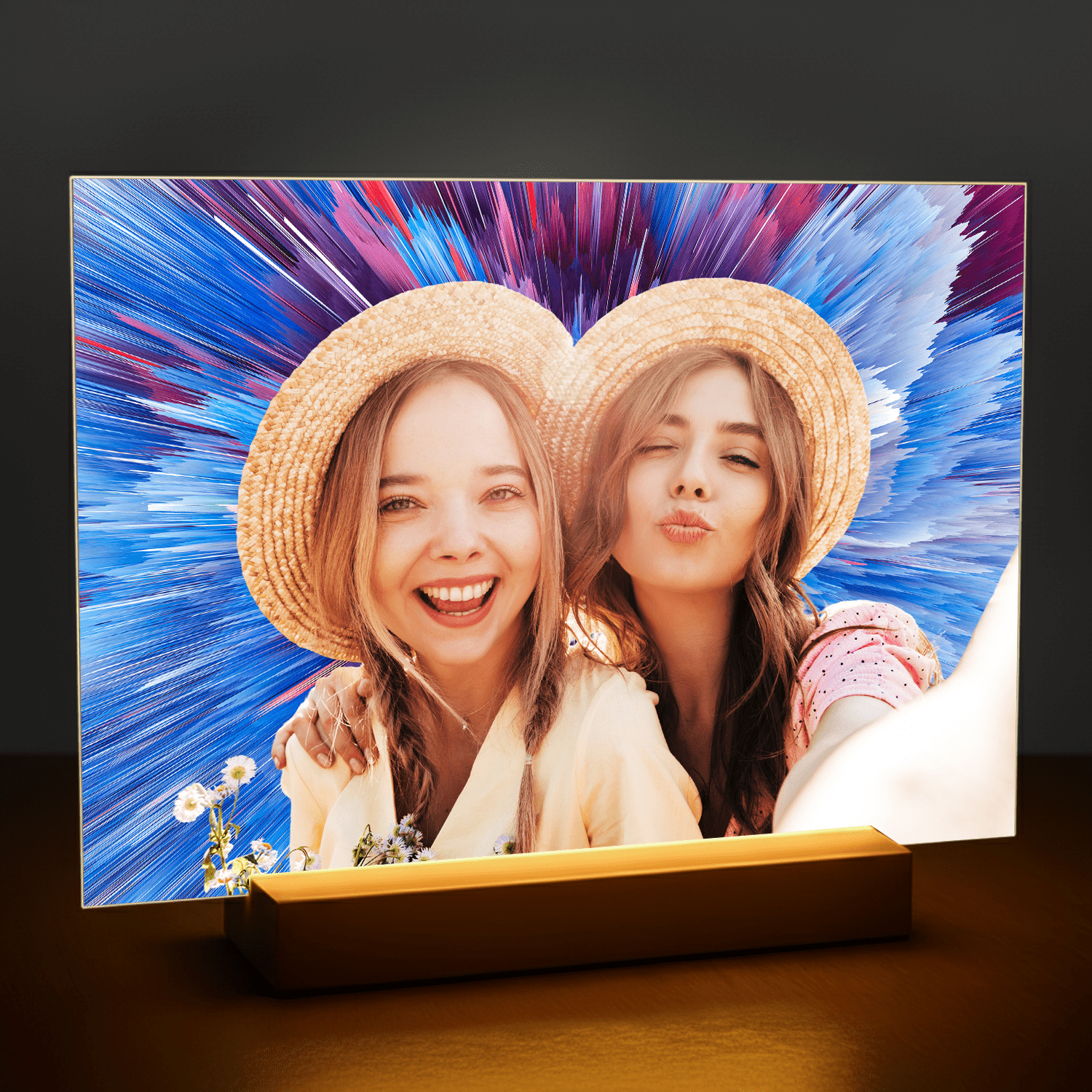 Dwie przyjaciółki - portret na szkle akrylowym dla przyjaciółki - Emmygift.pl