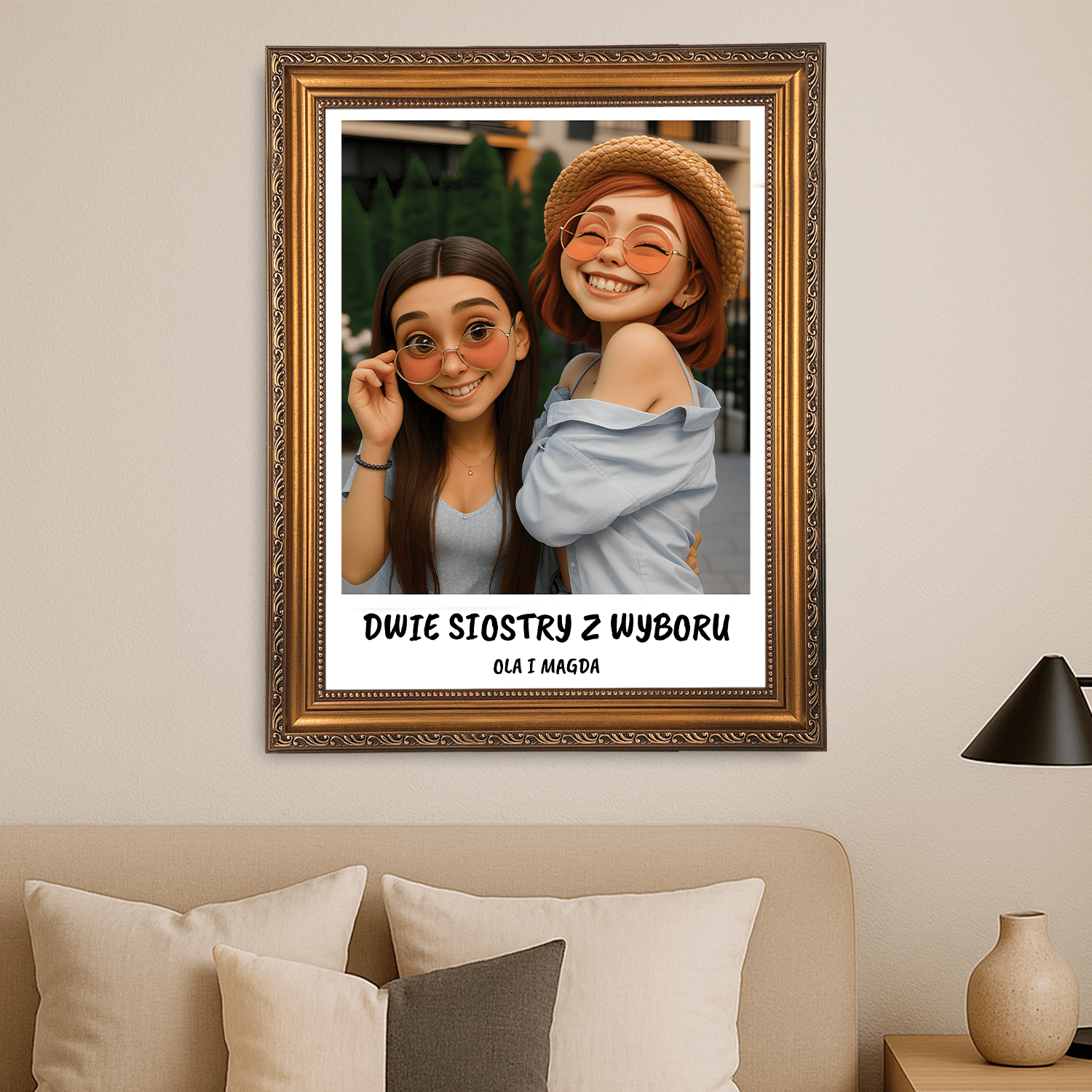 Dwie przyjaciółki w stylu filmu 3D - portret na płótnie dla przyjaciółki - Emmygift.pl