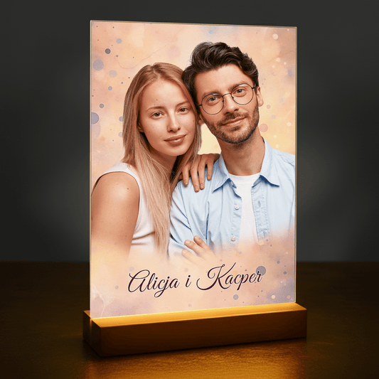 Dwoje zakochanych - portret na szkle akrylowym dla pary - Emmygift.pl
