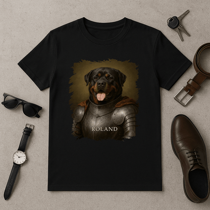 Dzielny rycerz pies - koszulka męska z nadrukiem dla miłośnika psów - Emmygift.pl