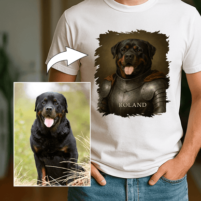 Dzielny rycerz pies - koszulka męska z nadrukiem dla miłośnika psów - Emmygift.pl