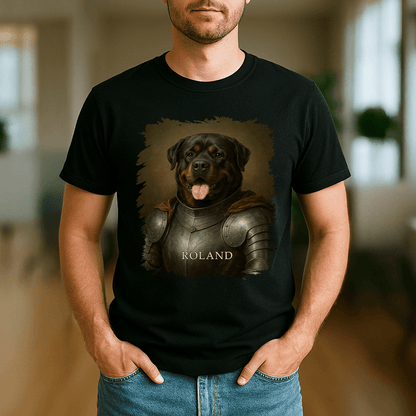 Dzielny rycerz pies - koszulka męska z nadrukiem dla miłośnika psów - Emmygift.pl