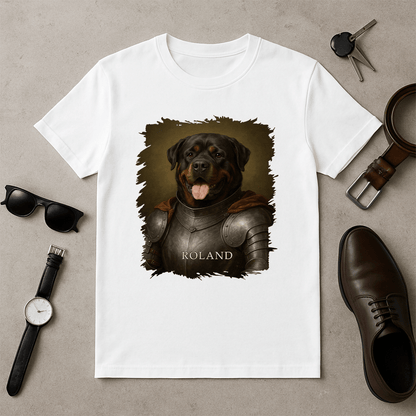 Dzielny rycerz pies - koszulka męska z nadrukiem dla miłośnika psów - Emmygift.pl