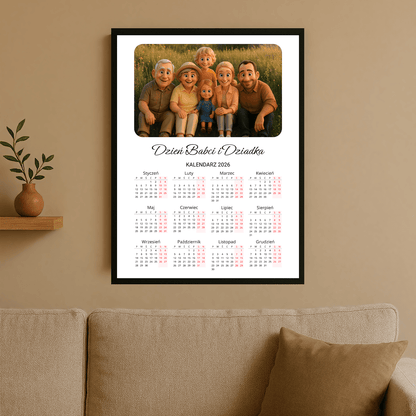 Dzień Babci i Dziadka - plakat personalizowany dla dziadków - Emmygift.pl