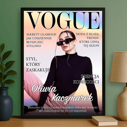 Dziewczyna jak z okładki Vogue - plakat personalizowany dla niej - Emmygift.pl