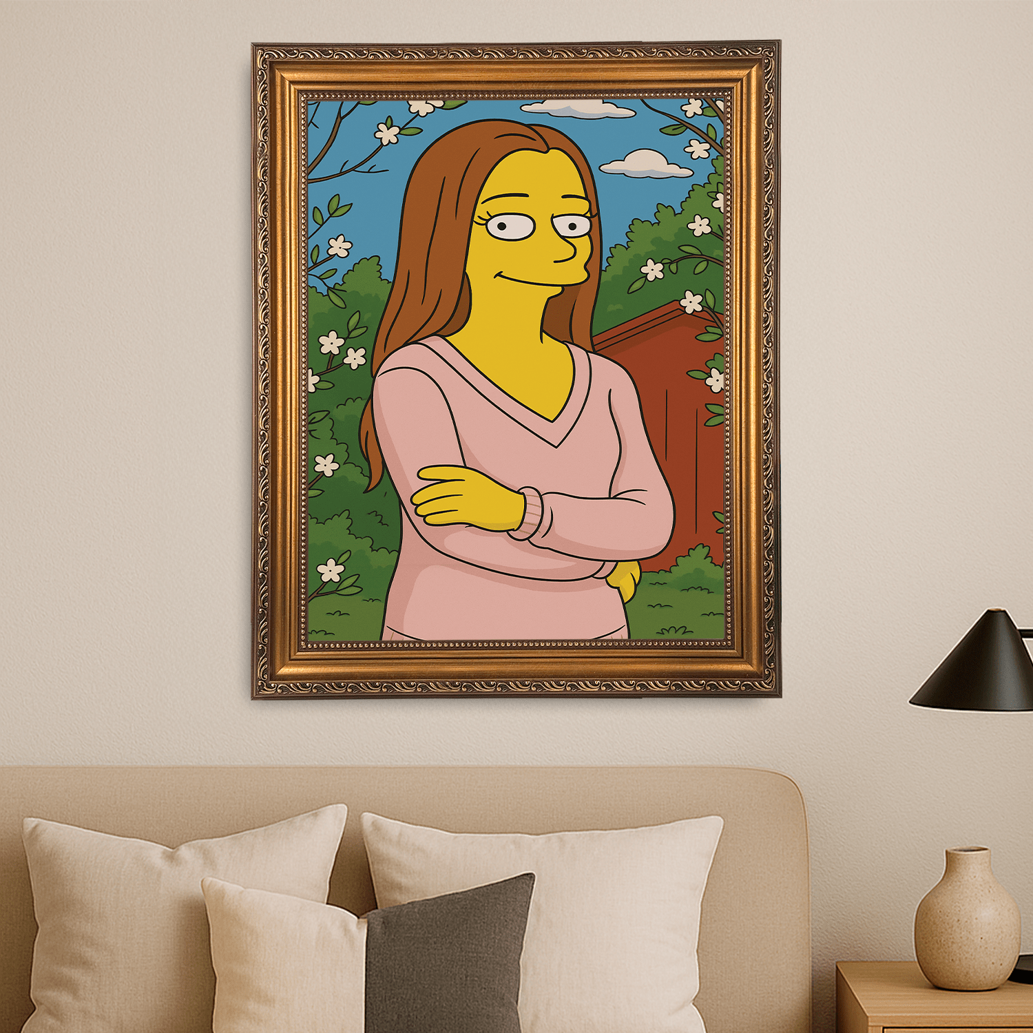Dziewczyna jak z Simpsonów - portret na płótnie dla niej - Emmygift.pl