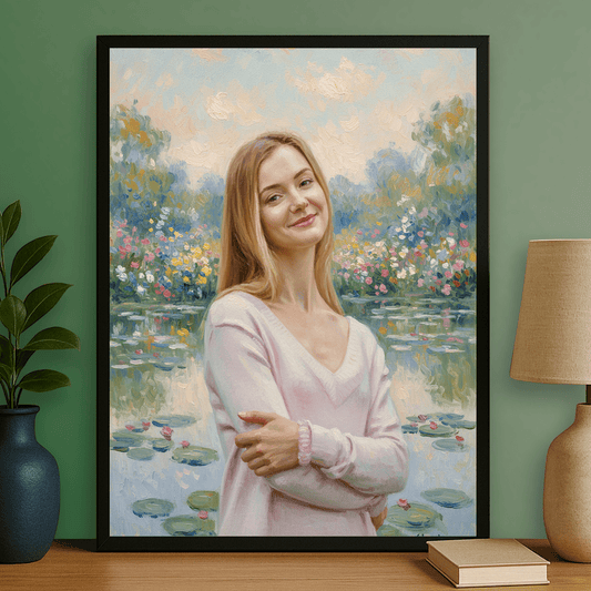 Dziewczyna nad stawem - portret na plakacie dla niej - Emmygift.pl