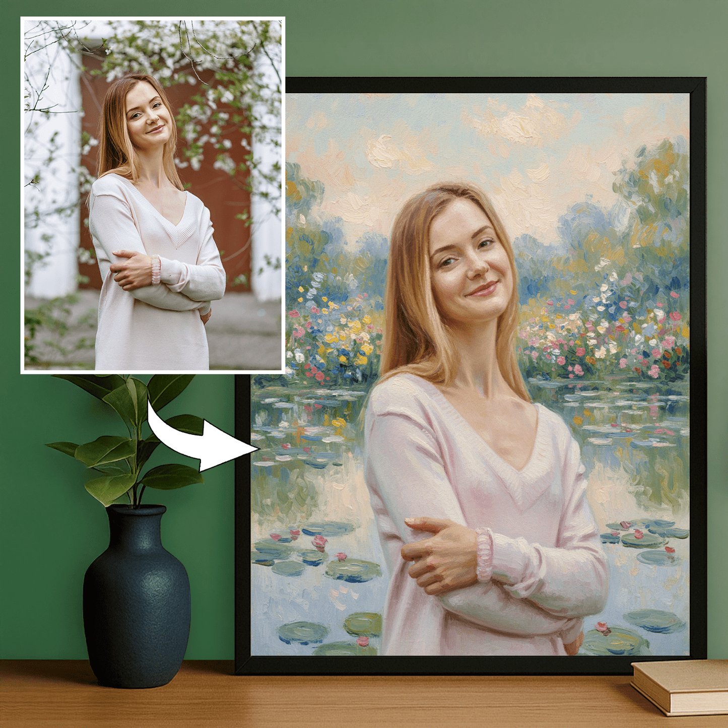 Dziewczyna nad stawem - portret na plakacie dla niej - Emmygift.pl