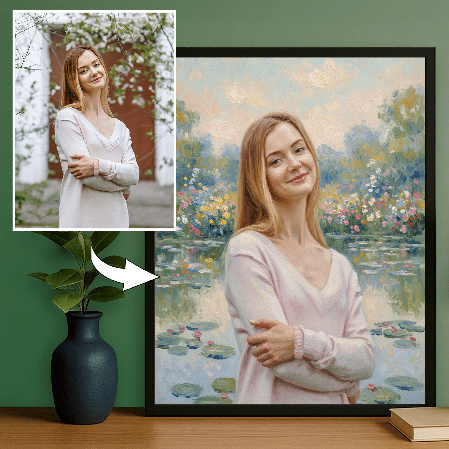 Dziewczyna nad stawem - portret na plakacie dla niej - Emmygift.pl