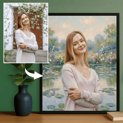 Dziewczyna nad stawem - portret na plakacie dla niej - Emmygift.pl