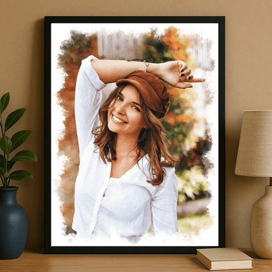 Dziewczyna w kolorowym stylu - portret na plakacie dla niej - Emmygift.pl