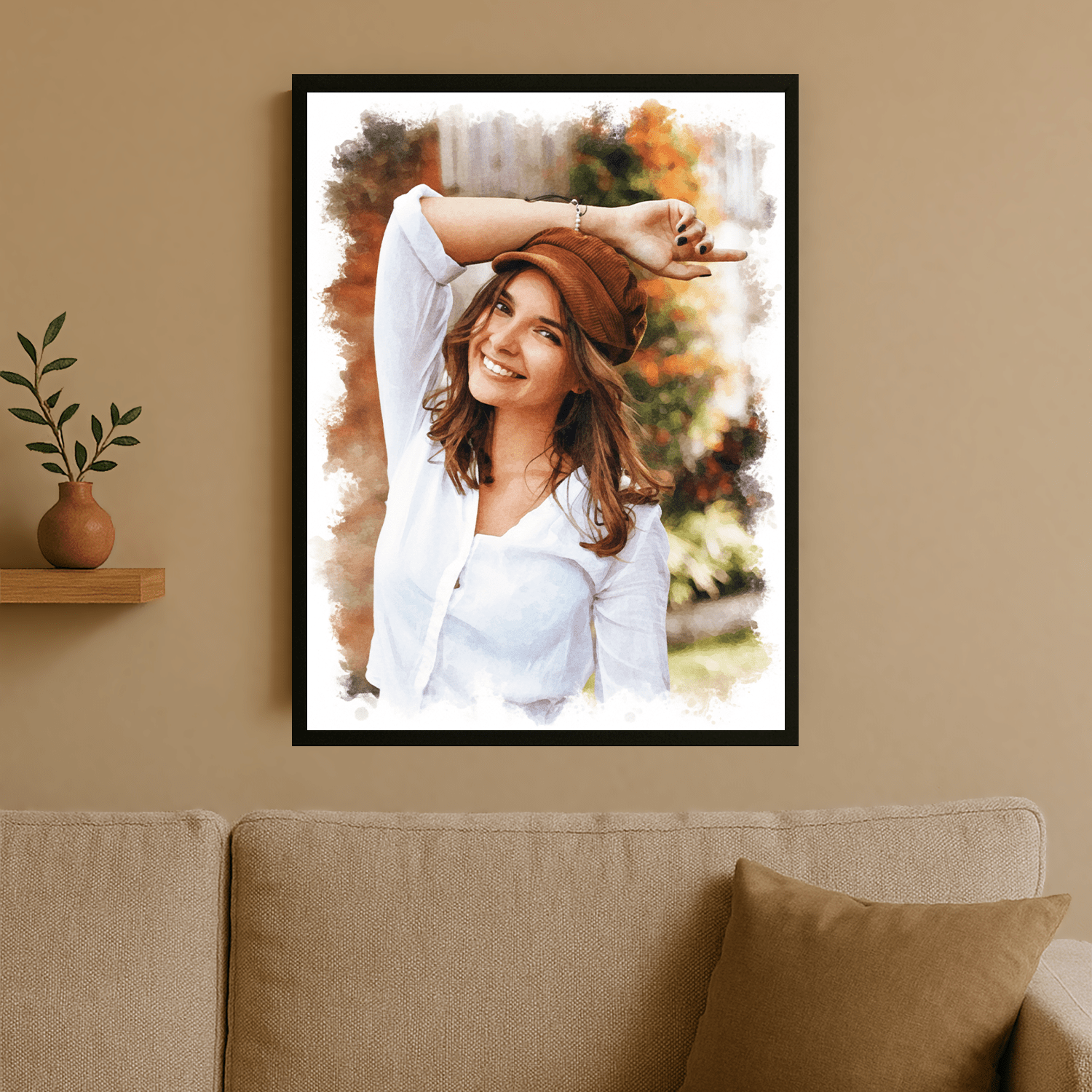 Dziewczyna w kolorowym stylu - portret na plakacie dla niej - Emmygift.pl