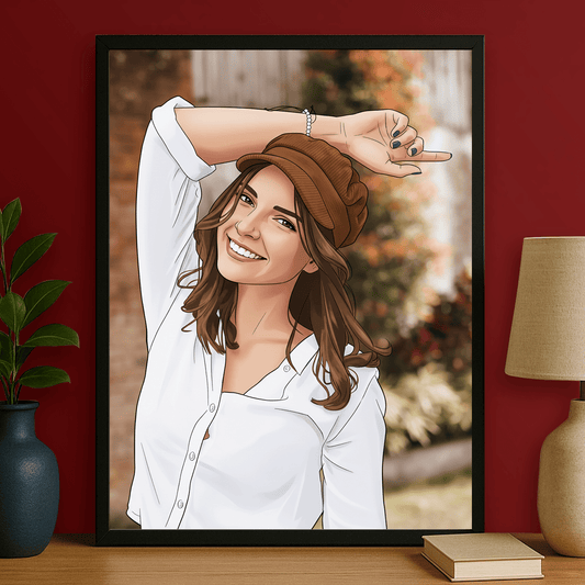 Dziewczyna w komiksowym stylu - portret na plakacie dla niej - Emmygift.pl