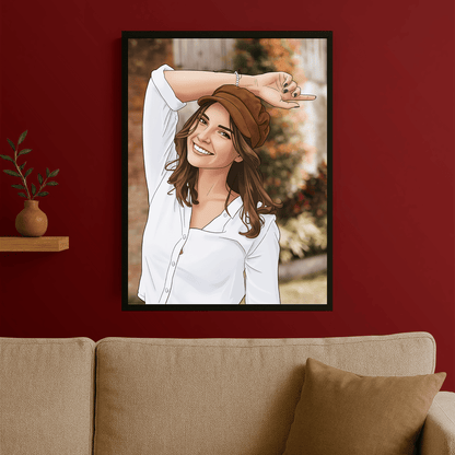 Dziewczyna w komiksowym stylu - portret na plakacie dla niej - Emmygift.pl