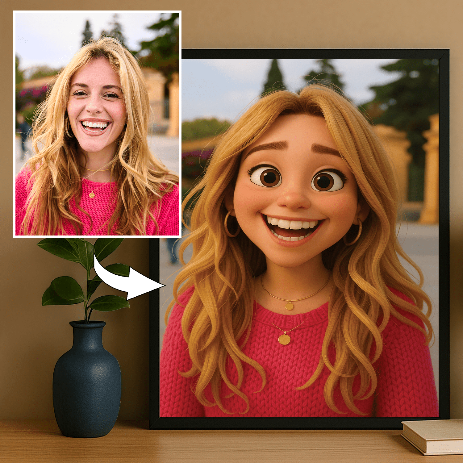 Dziewczyna w stylu animacji 3D - portret na plakacie dla niej - Emmygift.pl