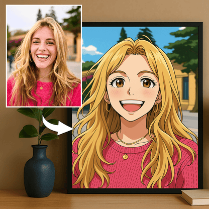 Dziewczyna w stylu Anime - portret na plakacie dla niej - Emmygift.pl