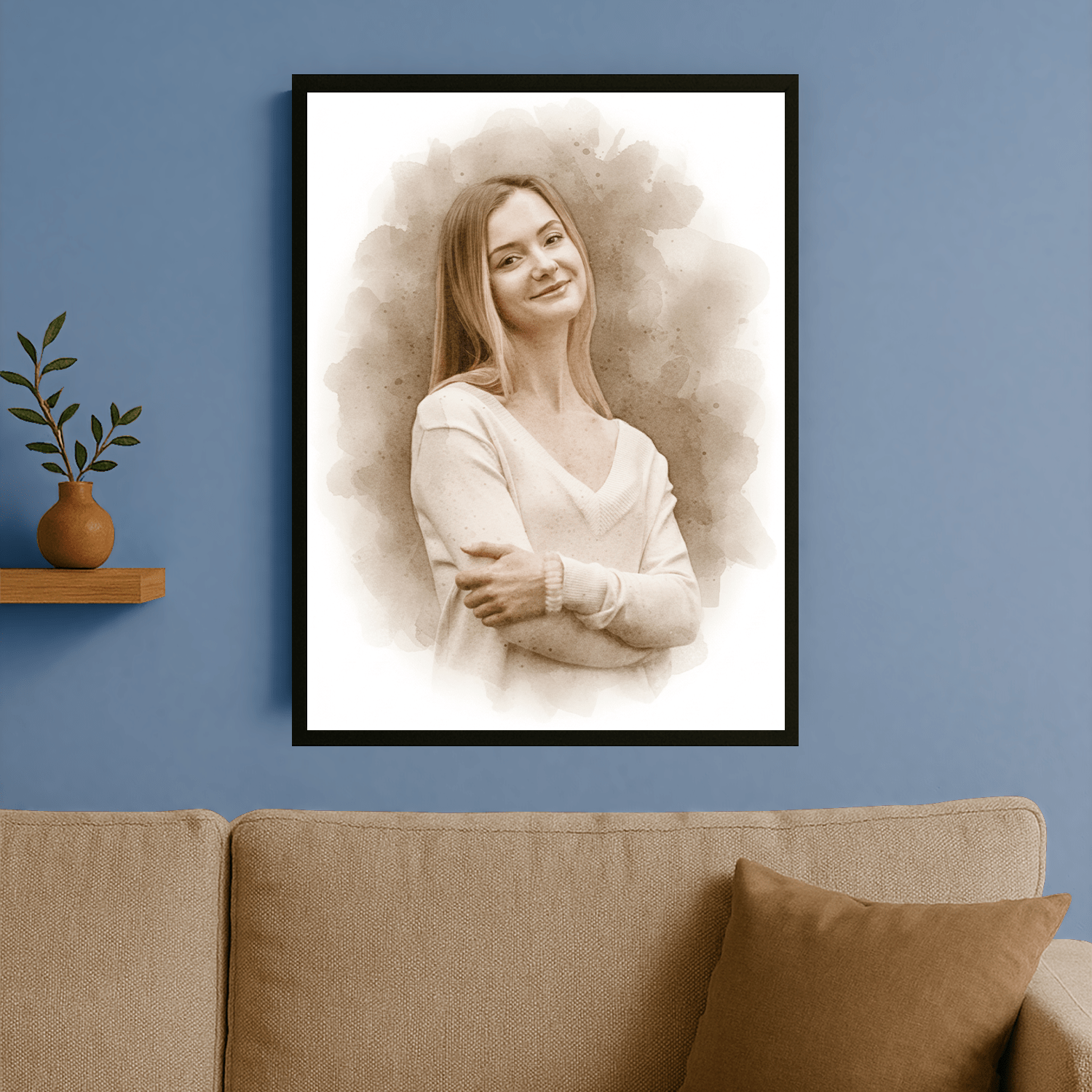 Dziewczyna w stylu coffee - portret na plakacie dla niej - Emmygift.pl
