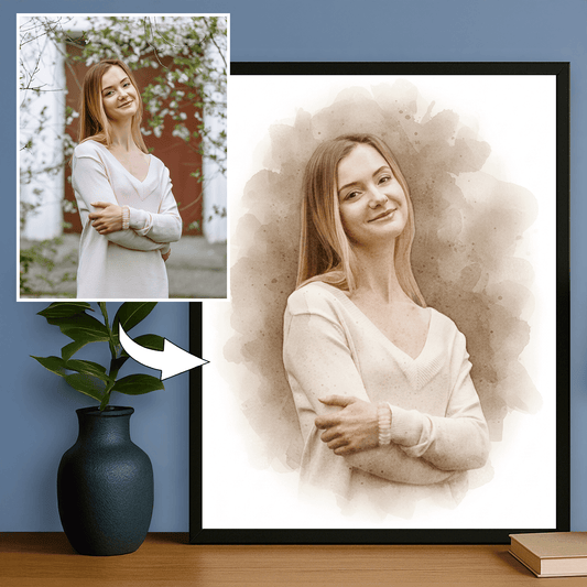 Dziewczyna w stylu coffee - portret na plakacie dla niej - Emmygift.pl