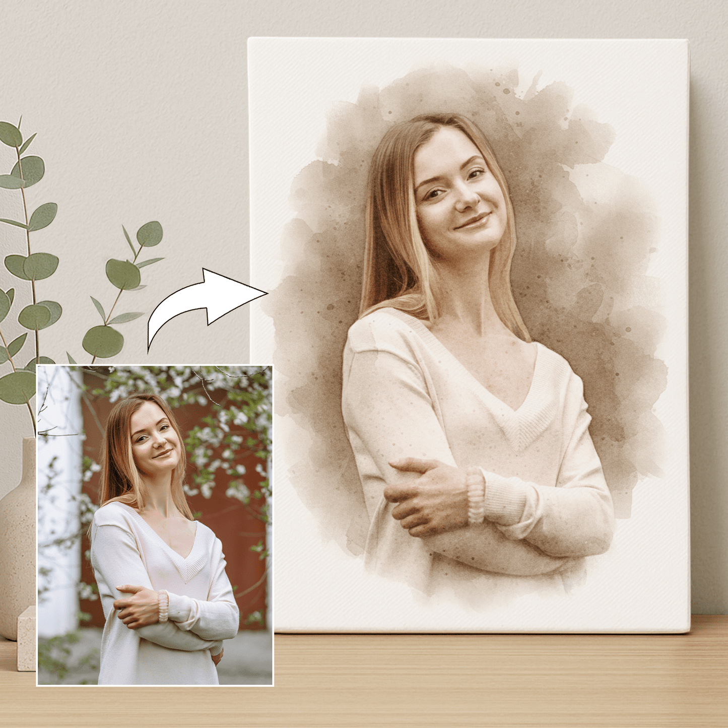 Dziewczyna w stylu coffee - portret na płótnie dla niej - Emmygift.pl