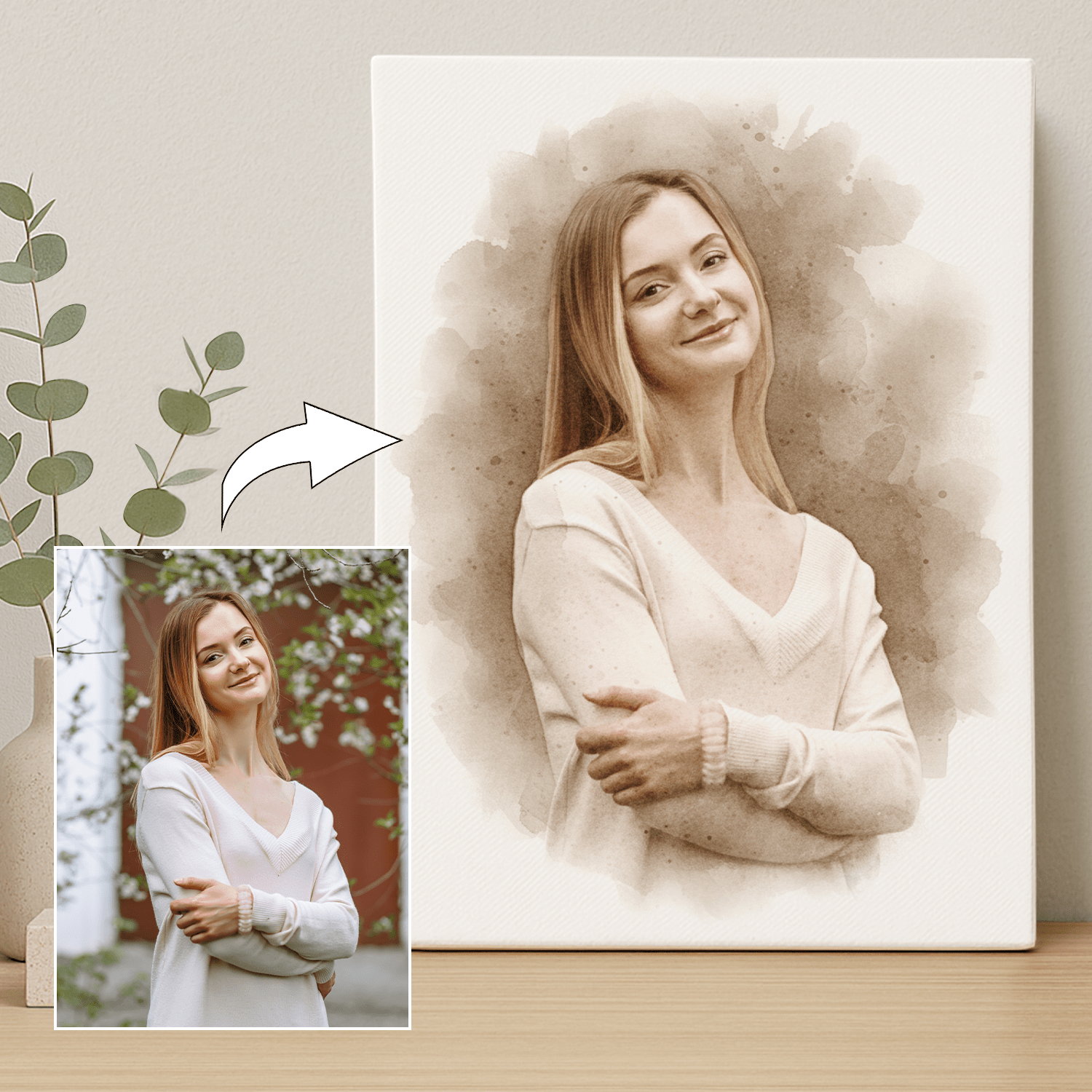 Dziewczyna w stylu coffee - portret na płótnie dla niej - Emmygift.pl