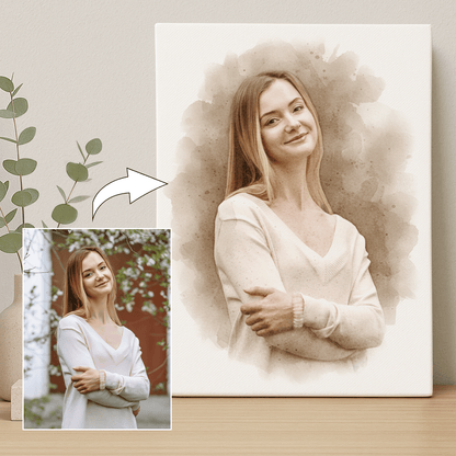 Dziewczyna w stylu coffee - portret na płótnie dla niej - Emmygift.pl