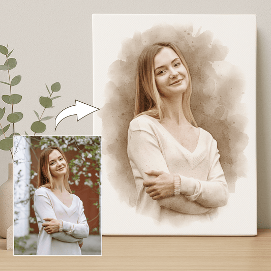 Dziewczyna w stylu coffee - portret na płótnie dla niej - Emmygift.pl