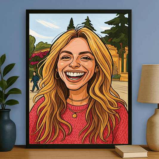 Dziewczyna w stylu komiksowego realizmu - portret na plakacie dla niej - Emmygift.pl