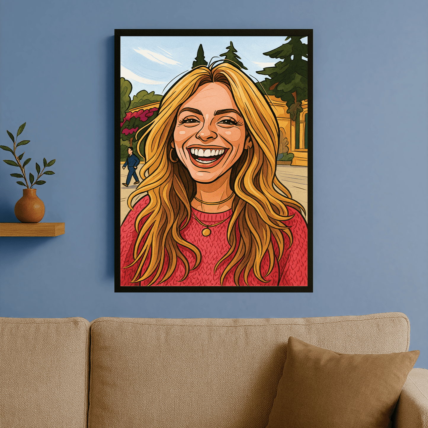 Dziewczyna w stylu komiksowego realizmu - portret na plakacie dla niej - Emmygift.pl