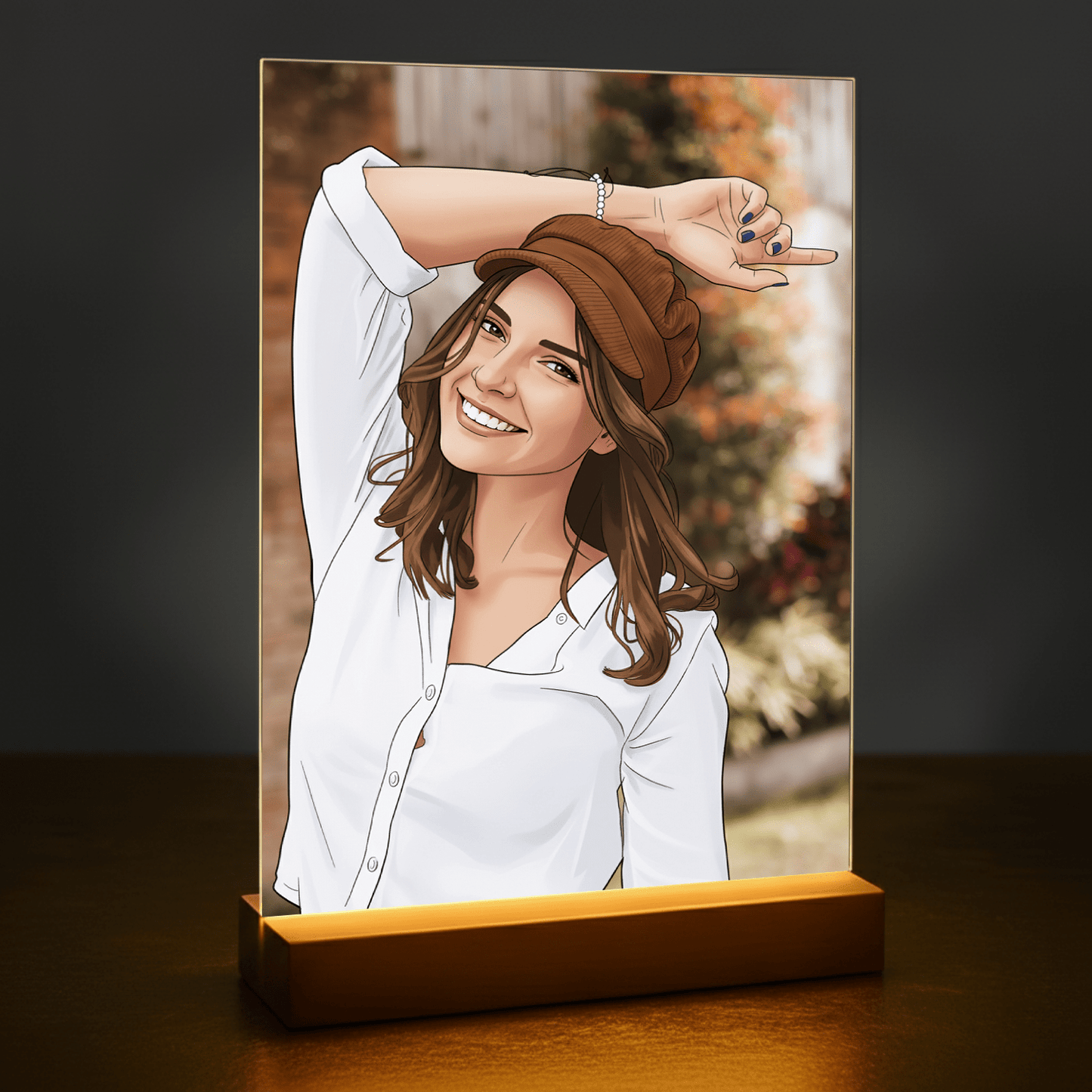 Dziewczyna w stylu kreskówki - portret na szkle akrylowym dla niej - Emmygift.pl