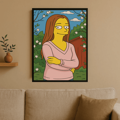 Dziewczyna w stylu Simpson - portret na plakacie dla niej - Emmygift.pl