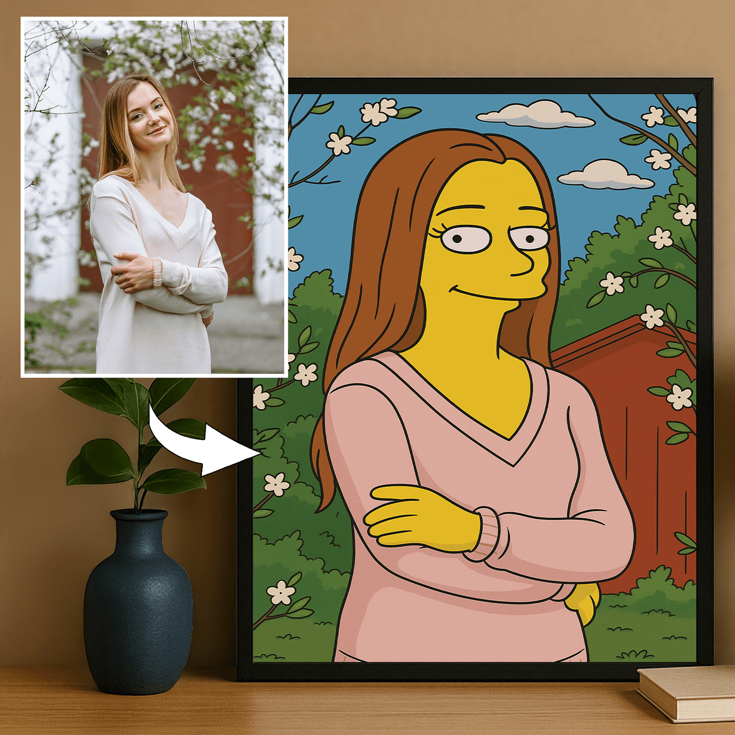 Dziewczyna w stylu Simpson - portret na plakacie dla niej - Emmygift.pl