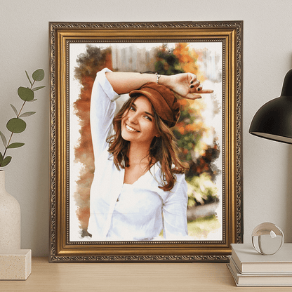 Dziewczyna w stylu watercolor - portret na płótnie dla niej - Emmygift.pl