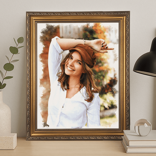 Dziewczyna w stylu watercolor - portret na płótnie dla niej - Emmygift.pl
