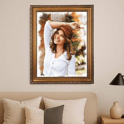 Dziewczyna w stylu watercolor - portret na płótnie dla niej - Emmygift.pl