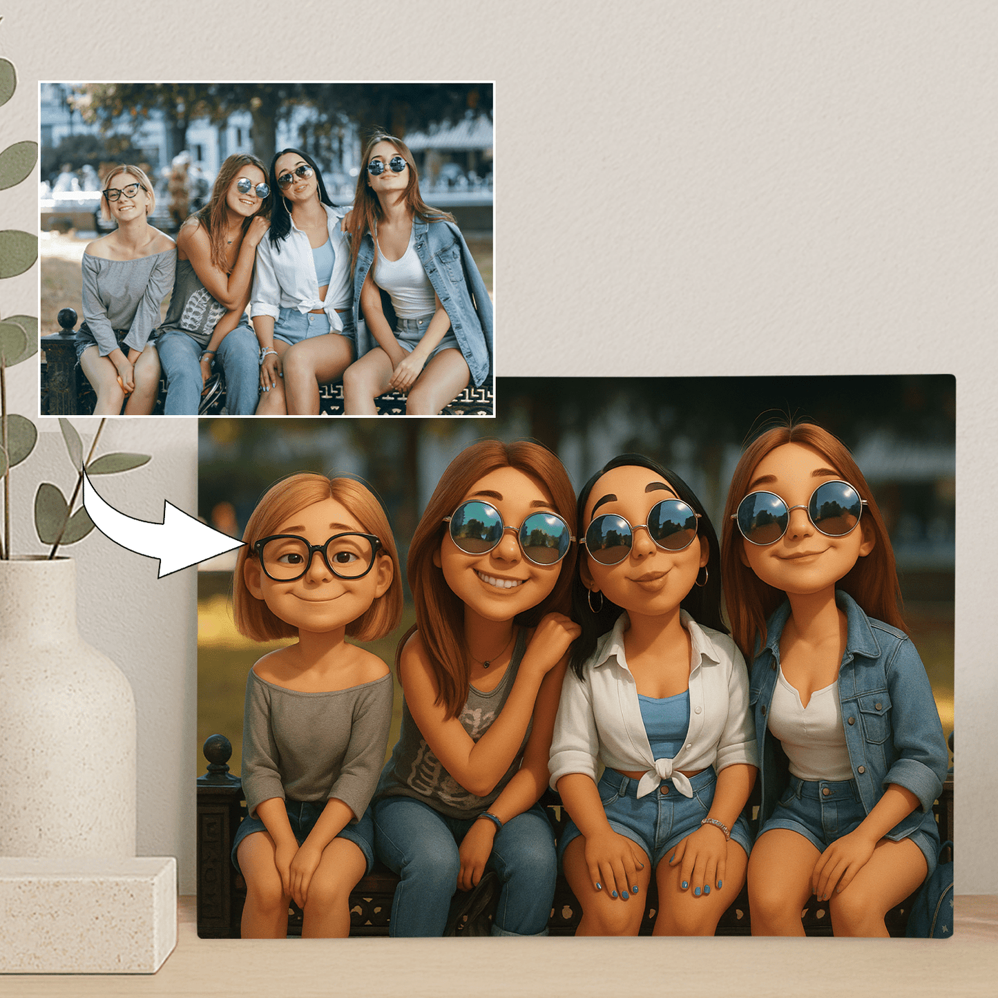 Ekipa przyjaciółek - portret na płótnie dla przyjaciółki - Emmygift.pl