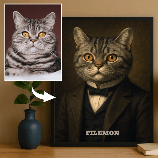 Elegancki kot - personalizowany plakat dla miłośników kotów - Emmygift.pl