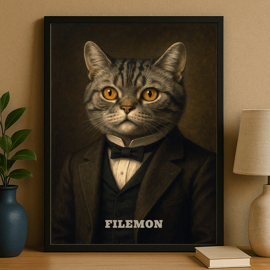Elegancki kot - personalizowany plakat dla miłośników kotów - Emmygift.pl