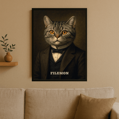 Elegancki kot - personalizowany plakat dla miłośników kotów - Emmygift.pl