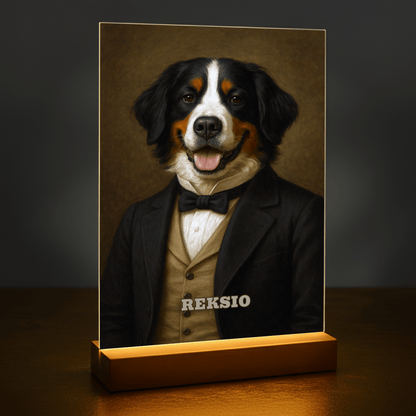 Elegancki pupil – portret na szkle akrylowym dla miłośnika psów - Emmygift.pl