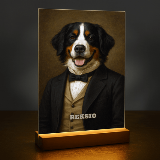 Elegancki pupil – portret na szkle akrylowym dla miłośnika psów - Emmygift.pl