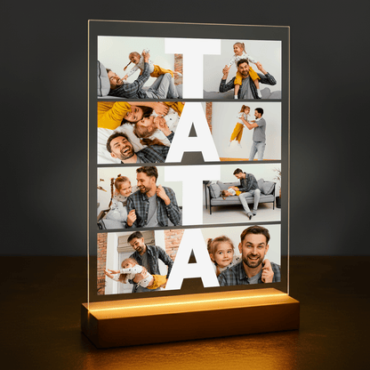 Fotokolaż 8 zdjęć z tatą - druk na szkle akrylowym dla taty - Emmygift.pl