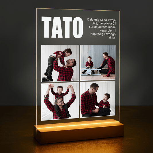 Fotokolaż + podziękowania - druk na szkle akrylowym dla taty - Emmygift.pl