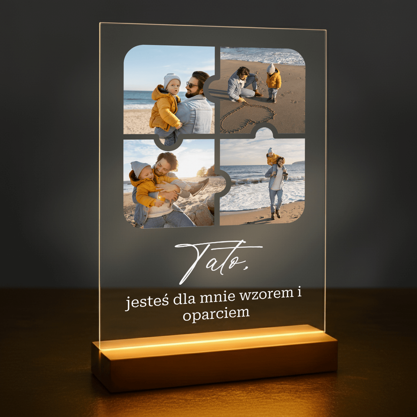 Fotokolaż puzzle - druk na szkle akrylowym dla taty - Emmygift.pl