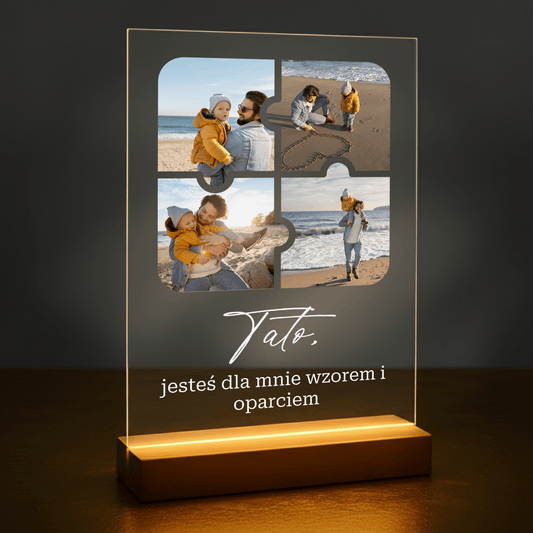 Fotokolaż puzzle - druk na szkle akrylowym dla taty - Emmygift.pl