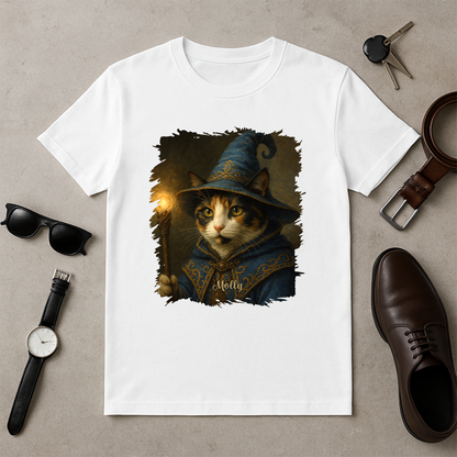 Czarodziejski kot - koszulka męska z nadrukiem dla miłośnika kotów